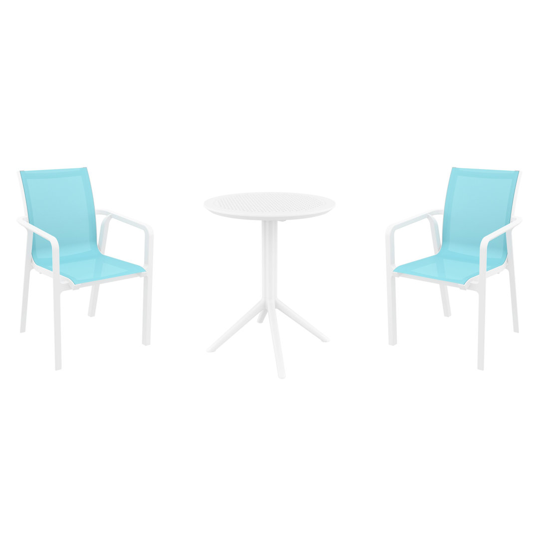 Farrah 24'' Round 2 - Person Bistro Set with Sling Chairs